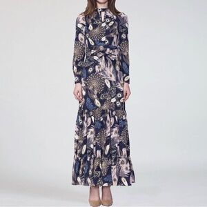 Feather Print Maxi